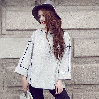 Romantica Long-Sleeve Piped Top