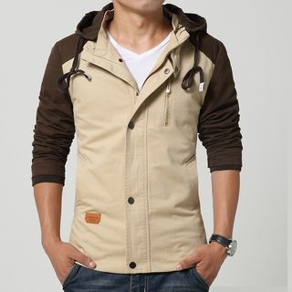 RUYA Color-Block Hooded Zip Jacket