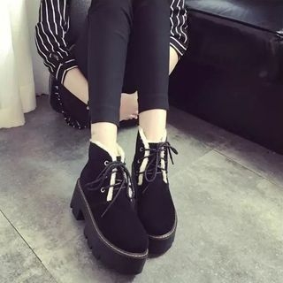 Wello Fleece-lined Lace Up Platforms