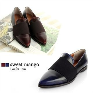 SWEET MANGO Pointy-Toe Banded Loafers