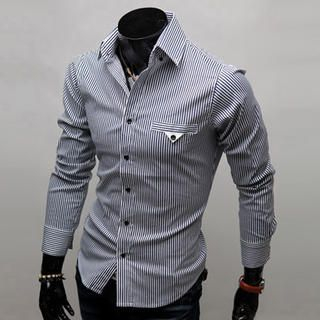 Long-Sleeve Pinstripe Shirt