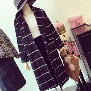Eva Fashion Check Woolen Coat