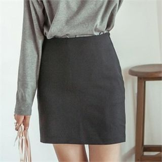 TISVIN Zip-Side Mini Skirt