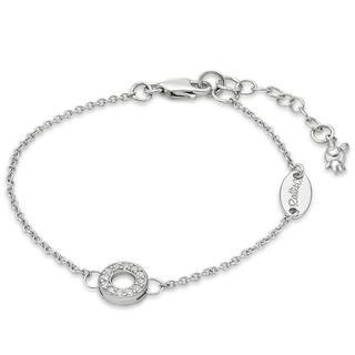 Kenny & co. 925 Silver Bracelet in RH. Plated (Hearts & Arrow Crystals on circle) 925 Stering Silver - One Size