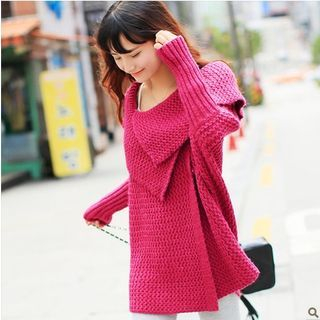 anzoveve Wide Collar Knit Jacket