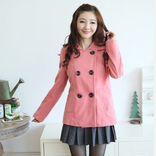 XINLAN Double-Breasted Wool Blend Jacket