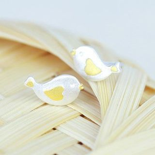 LoveGem Sterling Silver Bird Ear Studs