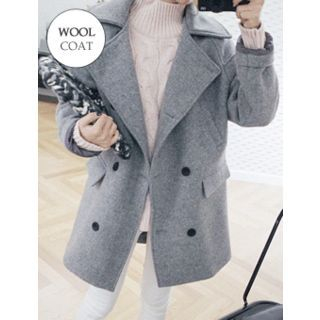 J.ellpe Double-Breasted Wool Blend Coat