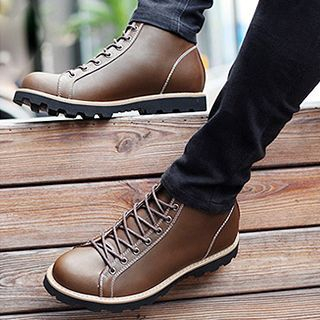 NOVO Genuine Leather Lace Up Ankle Boots