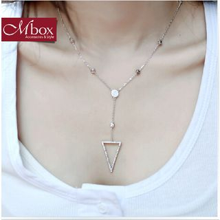 Mbox Jewelry Rhinestone Triangle Drop Necklace