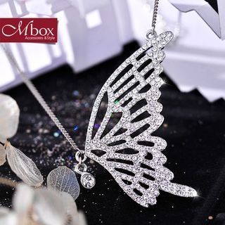 Mbox Jewelry Crystal Butterfly Necklace