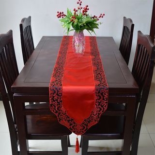 Peony House Embroidered Table Runner