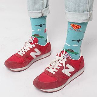 Rose Shop Couple Matching Printed Socks