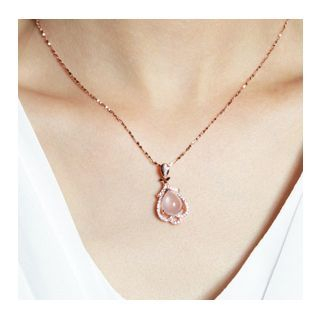 Mbox Jewelry Rose Quartz Necklace
