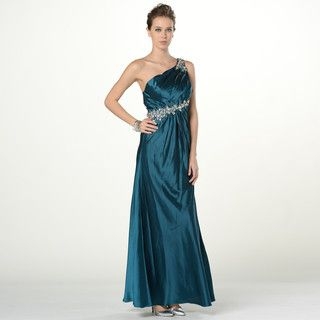 YesStyle Z One-Shoulder Jeweled A-Line Evening Gown with Scarf
