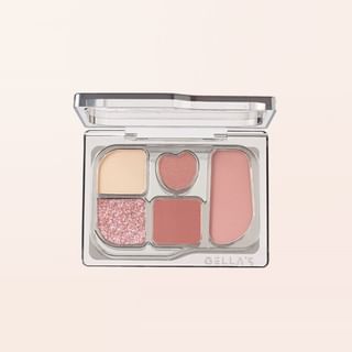 Gella's - Fresh Oxygen Light Tone 5-Color Eyeshadow Palette - 3 Types #Y01 Honey Rose - 5.2G