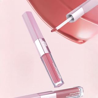 Jill Leen - Double-End Non-Stick Lip Gloss - 5 Colors #M01 Rose Pink - 2.1Ml + 2.1Ml