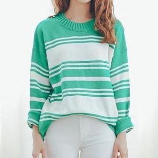 Sienne 3/4 Sleeved Stripe Sweater