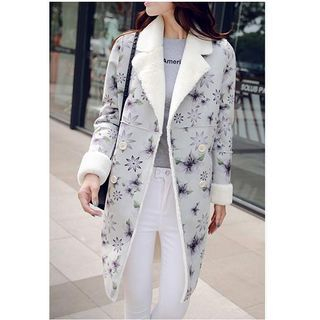 Sienne Print Double-Breasted Coat