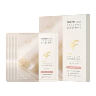 THANK YOU FARMER - Rice Pure Glow Collagen Mask Set 40g x 4 sheets