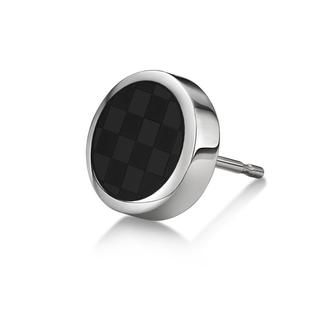 Ip Black Square Pattern Earring In Circle (Single) Ip Black - One Size