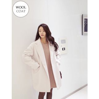 J.ellpe Flap-Pocket Wool Blend Coat