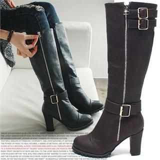Reneve Faux-Fur Lined Belted Tall Boots