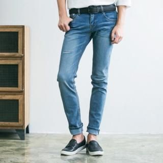 ABOKI Distressed Washed Skinny Jeans