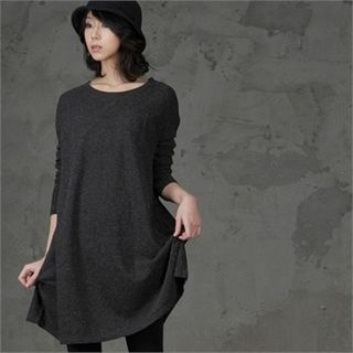HALUMAYBE Loose-Fit Wool-Blend Knit Shift dress