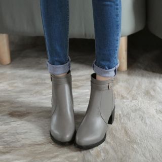 Colorful Shoes Block Heel Ankle Boots