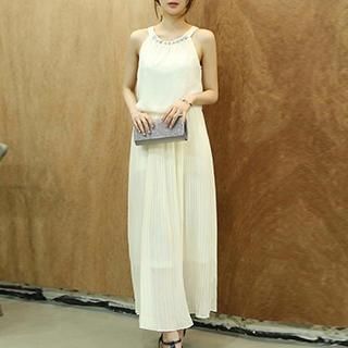 Isadora Embellished Sleeveless Chiffon Dress