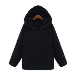 YIJINGMEI Fleece-Lined Hooded Jacket