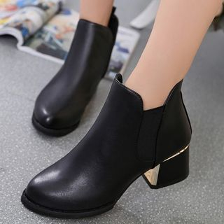 Lynnx Chunky-Heel Paneled Ankle Boots