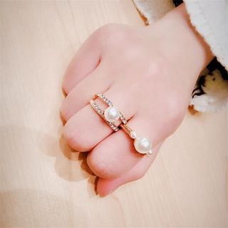 Ticoo Set of 2: Faux Pearl Ring