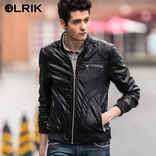 OLRIK Faux Leather Biker Jacket