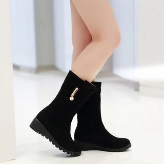 Shoes Galore Mid-Calf Wedge Boots