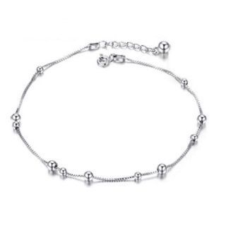 Zundiao Sterling Silver Beaded Anklet