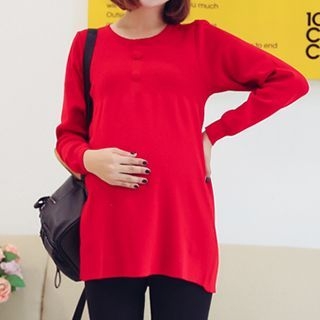 JUSTMAMA Maternity Buttoned Knit Top