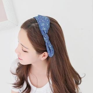 soo n soo Floral Print Denim Head Band