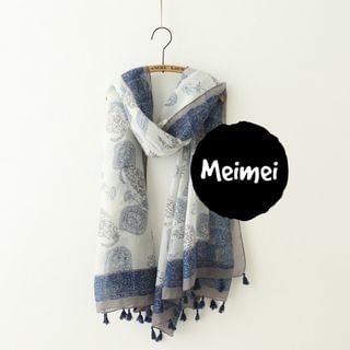 Meimei Print Tassel Light Scarf