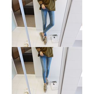 hellopeco Distressed Washed Skinny Jeans