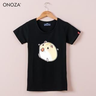 Onoza Short-Sleeve Cartoon-Print T-Shirt
