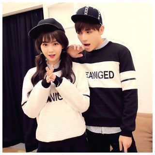 Simpair Lettering Couple Pullover