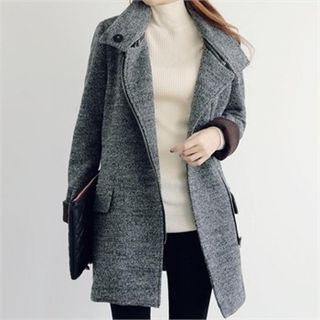 YOOM Zip-Up Wool Blend M lange Coat