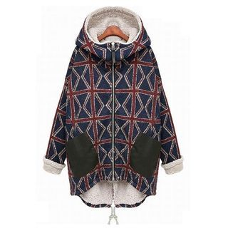 Flobo Fleece-Lined Printed Hooded Jacket