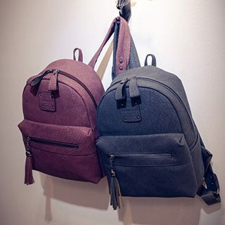 Youme Tassel Faux Leather Backpack