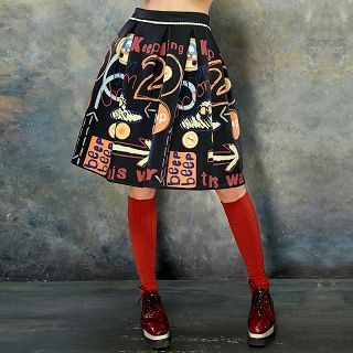 ELF SACK Printed A-Line Skirt