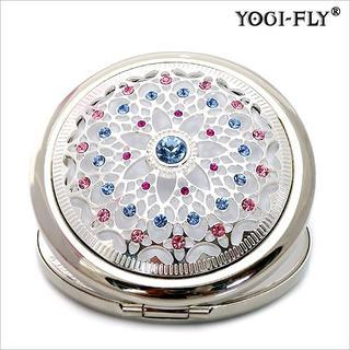 Yogi-Fly Beauty Compact Mirror (JK8001P) Mirror + Gift box + Velvet Mirror Bag + Wiping Cloth