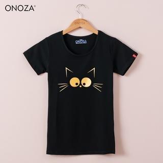 Onoza Short-Sleeve Cat-Print T-Shirt