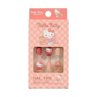 Santan - Sanrio Hello Kitty Check Nail Tips 1 Set
